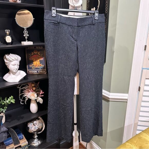 Loft Dark Gray Tweed  Marisa Trousers Size 4P - Picture 1 of 9